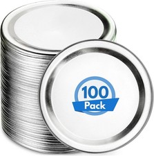 Canning Lids for Mason Jars - Silver, 100 pcs - 2.8" (70mm) Regular-Mouth Size
