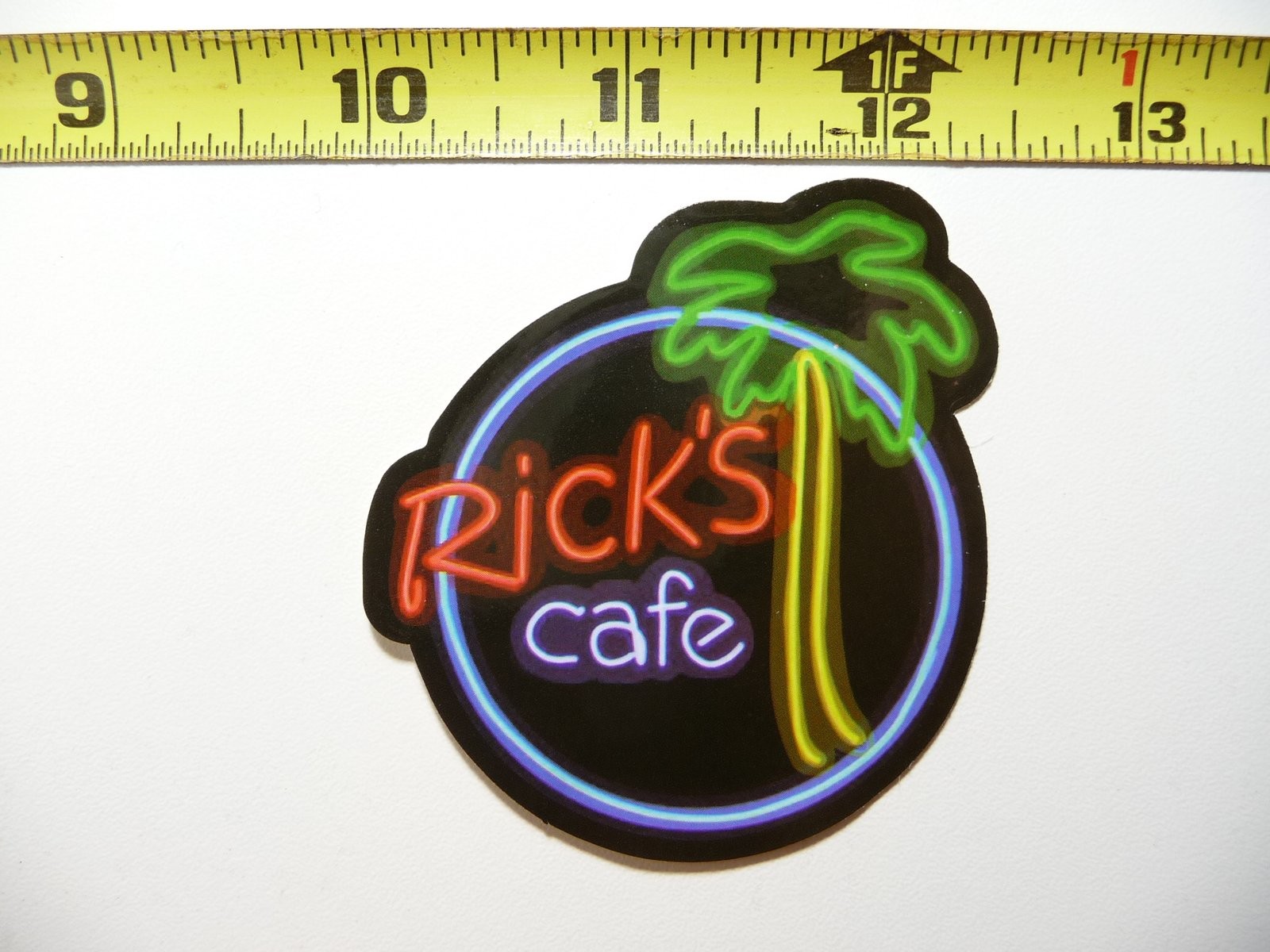 Rick's Cafe Palm Tree Neon Sticker Decal Colorful Fun Exotic