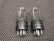 Pair Of 5Y3GT Rectifier Tubes Old Vintage Ham Radio Receiver Amp GE Sylvania 