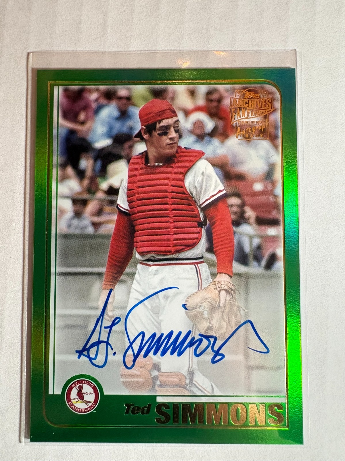 2023 Topps Archives - 2001 Fan Favorite Autographs Ted Simmons #01FF-TSS 67/99