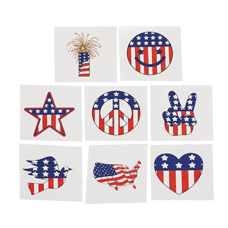 720ct Patriotic Temporary Tattoo pack 4th of July American Flag Tattoos July 4th