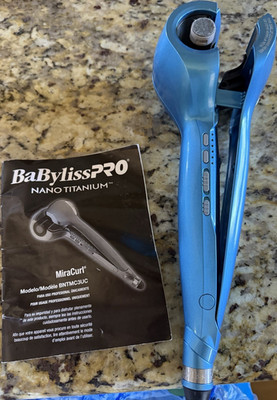 BaBylissPRO MiraCurl Nano Titanium 3/4in Curling Iron 450°F Blue BNTMC3UC