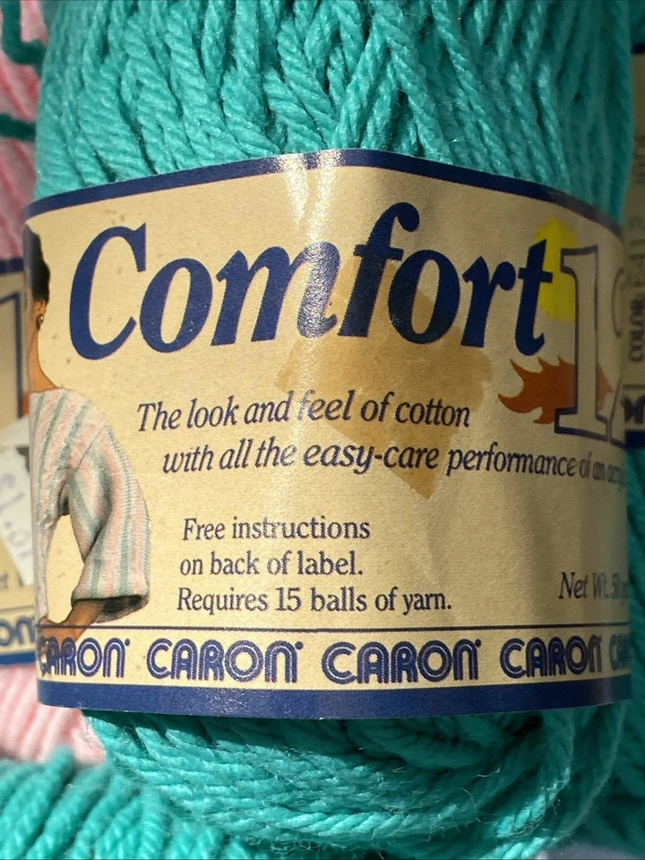 Lote de 12 hilos Caron Comfort rosa verde Foto 4 de 4