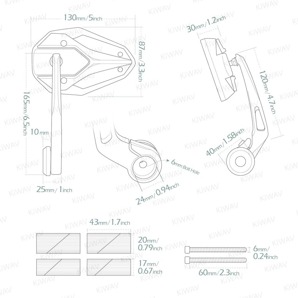 Espejos retrovisores de extremo de barra VIPERII negro se adapta a barra hueca de 1" ID 17-24mm se adapta a Victory Foto 2 de 4