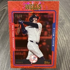 2025 Topps Archives - 2005 Topps Austin Wells #208 Red Hot Foilboard /50