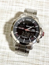 SEIKO LORUS Z021 Analog Digital Alarm Chronograph Watch Black 100M