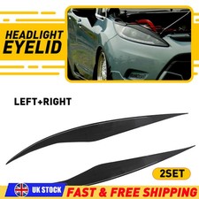 4X Gloss Black Headlight Eyelid Eyebrow Cover Trim For Ford Fiesta Mk7 2008-2012
