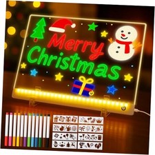 Lumiboard Led Drawing Board with 12 Markers, 13.8"x10.3" Light Up Drawing Pad