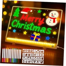 Lumiboard Led Drawing Board with 12 Markers, 13.8"x10.3" Light Up Drawing Pad 