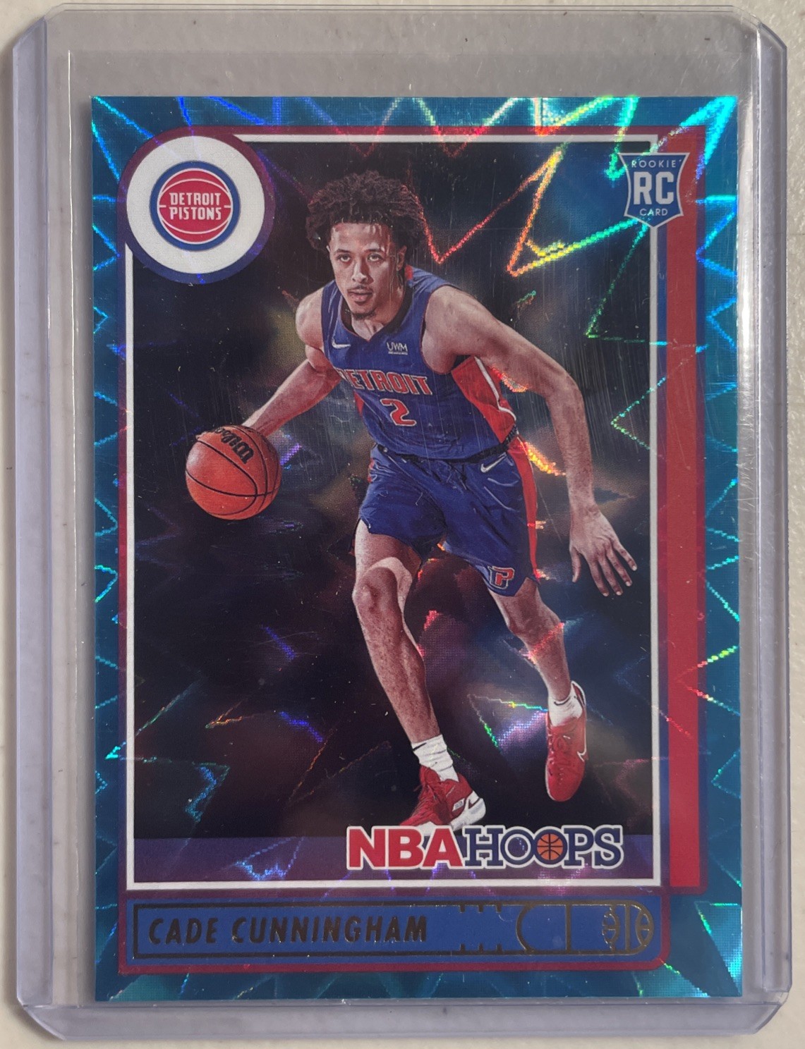 2021-22 Panini NBA Hoops - Rookies Cade Cunningham #201 Teal Explosion “Pistons”