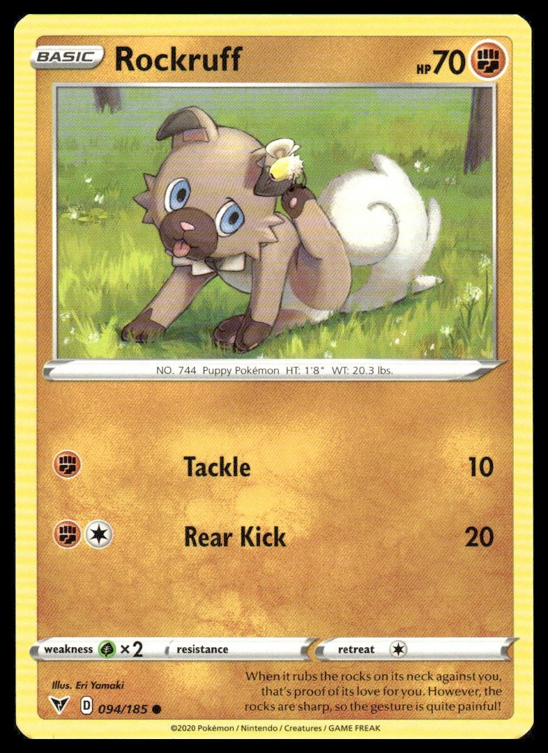 Rockruff 094/185 Common Vivid Voltage Pokemon Near Mint