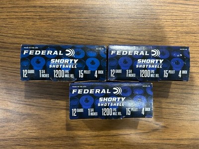 Lot of 3 Federal Shorty Shotshell 12 Gauge 1 3/4. Empty ammo boxes