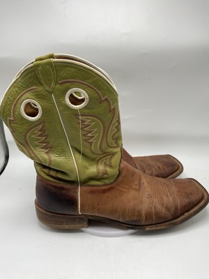 Justin Boots Men Size 13 D Bent Rail Brown Green Leather  display picture 2