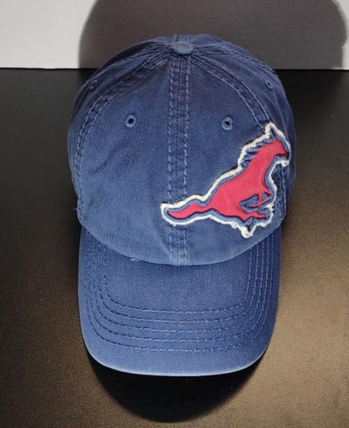 Cappello Berretto '47 Marca SMU Mustang Adulto Adatto Grande Pony Express Logo Patch Blu