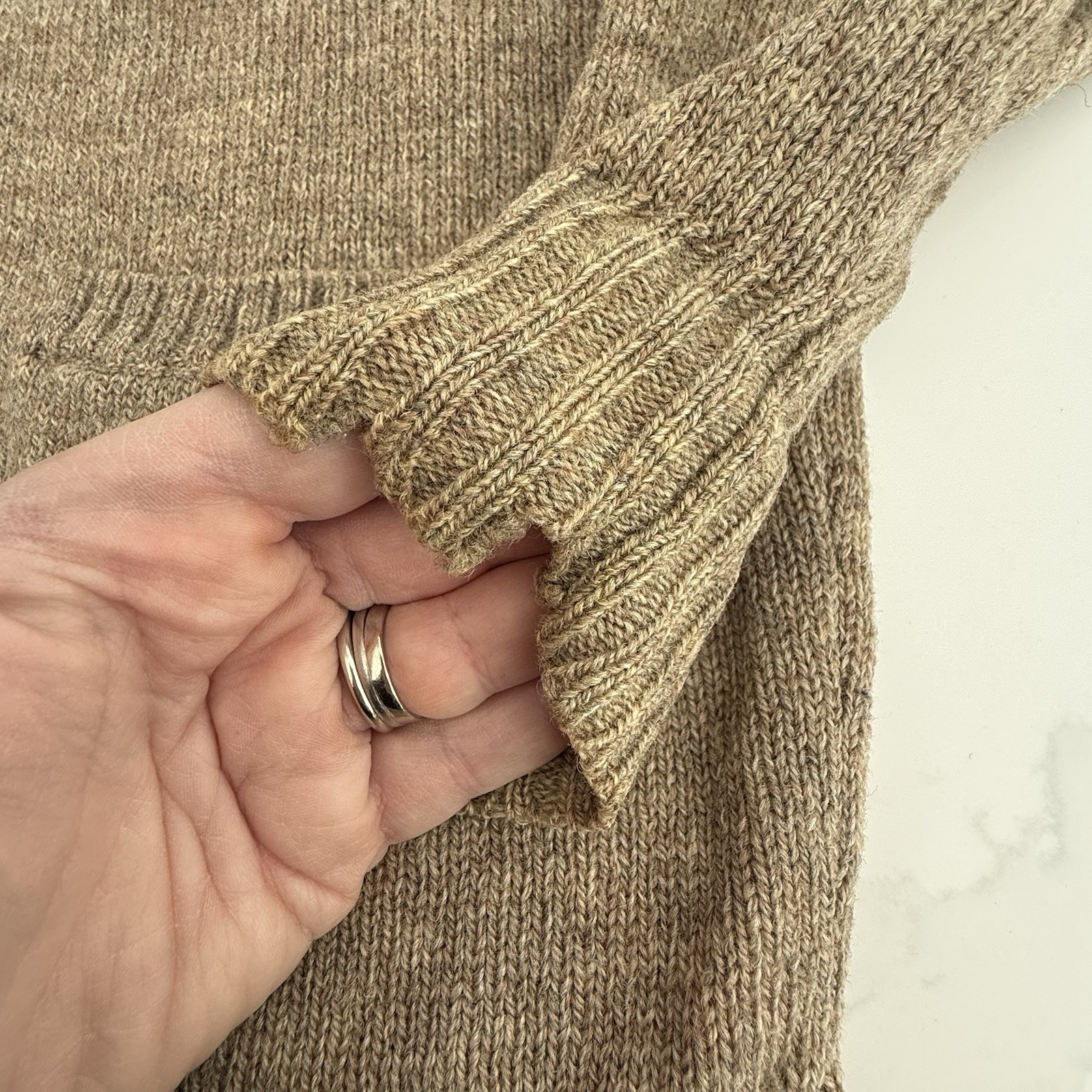 Pendleton Shetland Wool Knit Button Accent Beige … - image 5