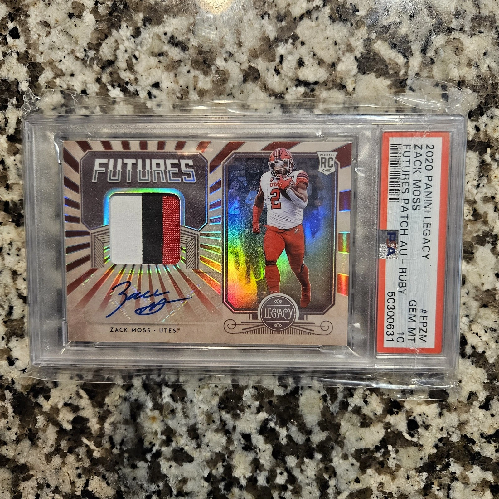 Zack Moss Panini Legacy Futures Patch Autographs #FPZM Ruby