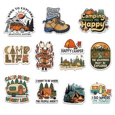 12 Pcs Outdoor Camping Stickers for Hikers, Adventure Lovers, Nature Enthusia...