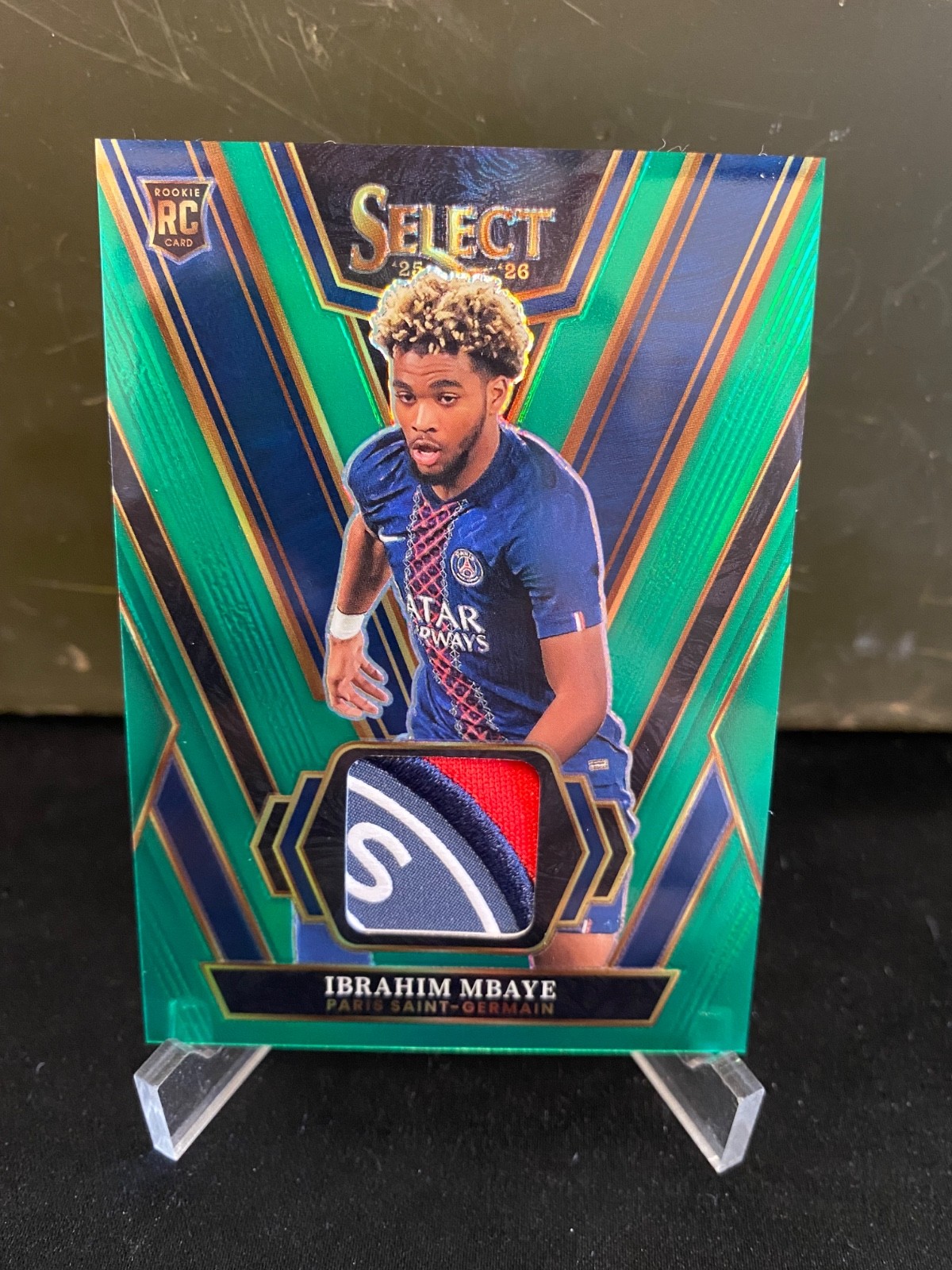2025-26 Panini Select Ligue 1 Ibrahim Mbaye Prizm Swatches RC Relic PSG /5