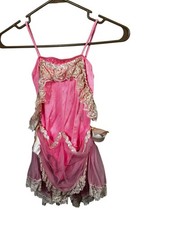 Vintage Pink Lace Tulle Princess Ballerina Dress Costume Child Sz M Sequins READ