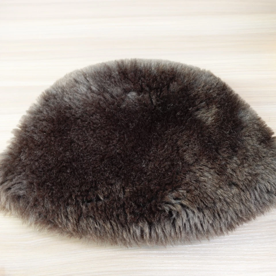 Sombrero vintage de los años 60 hecho en EE. UU. para mujer marrón oscuro imitación piel de castor cosaco ártico Cloche Foto 3 de 4