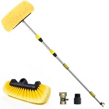 Car Wash Brush with Long Handle, 12-Inch Soft Bristle Car Cleaning 12FT Yellow