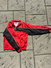 FILA Men's Red/Black Colorblock Full Zip Track Jacket Jacket Size Small