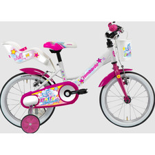 BICI LOMBARDO 14" BAFFY MIS. 21CM PER BAMBINA COLORE BIANCO/FUCSIA