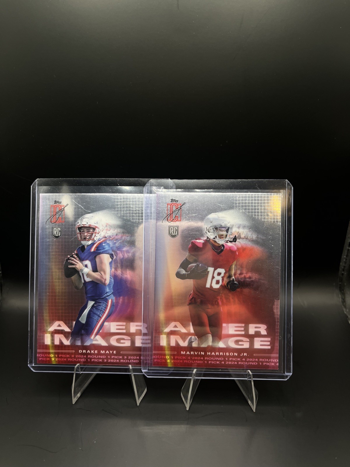 Drake Maye Marvin Harrison Jr. 2024 Topps Signature Class After Image RC