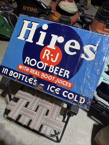 Vintage Hires Root Beer Metal Embossed Sign