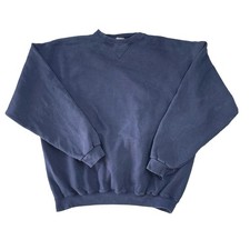 Vintage 80s Tultex Sweatshirt Mens XL Navy Blank Raglan Crewneck Made USA