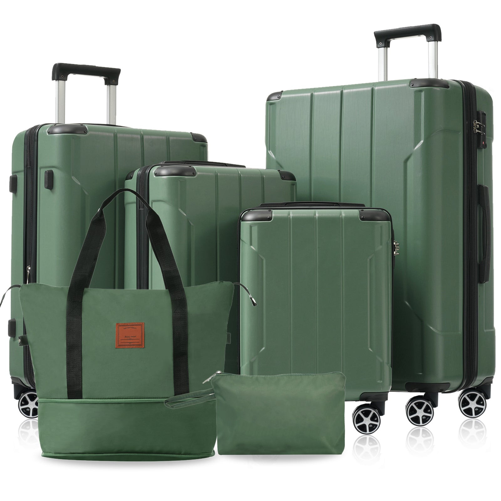 Sets 6 Piece Suitcase Set, Expandable Lightweight Dual-wheel T