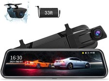 10" Mirror Dash Cam 1080P FHD Rear View Mirror Camera Front and Rear