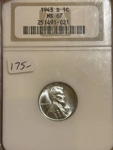 1943 S Steel Penny NGC MS 67 Very Nice And Original Look!