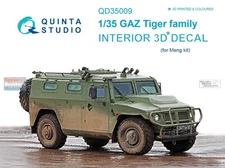 Quinta Studio QD35009 1/35 GAZ  233014 Tiger Interior 3D Decal (for Meng VS-003)