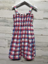 Hanna Andersson Plaid Smock Top Dress - Girls Size 6-7 120cm - Play Condition 