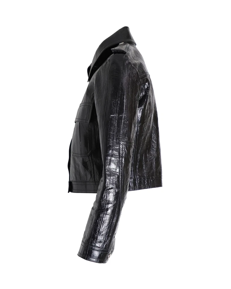 Louis Vuitton Cropped Jacket in Black Leather - Image 2 of 3