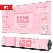 40 90cm BHJLAXR XXL Pink Kawaii Anime Gaming Mouse Pad - Strawberry Milk Theme R