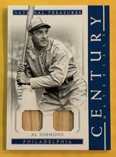 2018 National Treasures Century Materials Al Simmons CM-AS /15 Relic Bat HoF A's
