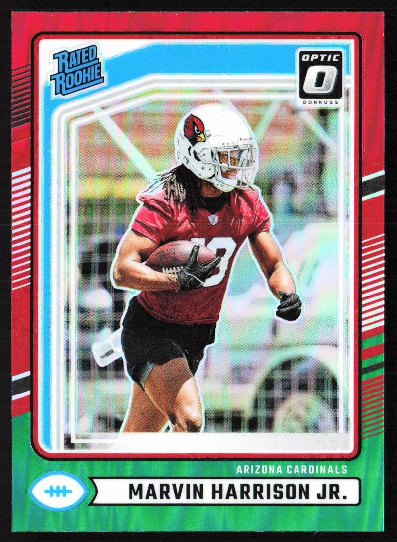 2024 Donruss Optic Red Green Preview Marvin Harrison Jr. Rookie Arizona