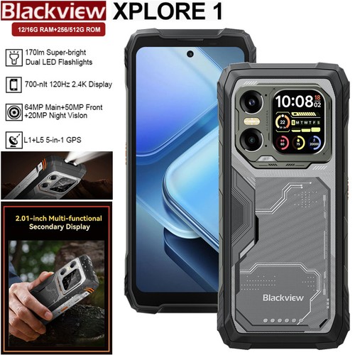 Unlocked Blackview XPLORE 1 5G Rugged Cell Phone Android 15 Waterproof Dual SIM