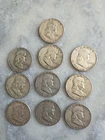 Lot Of 10 Franklin Half Dollars 90% Silver