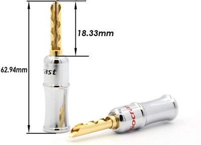 BFA Banana Plugs Connectors for Speaker Wire 24k Gold