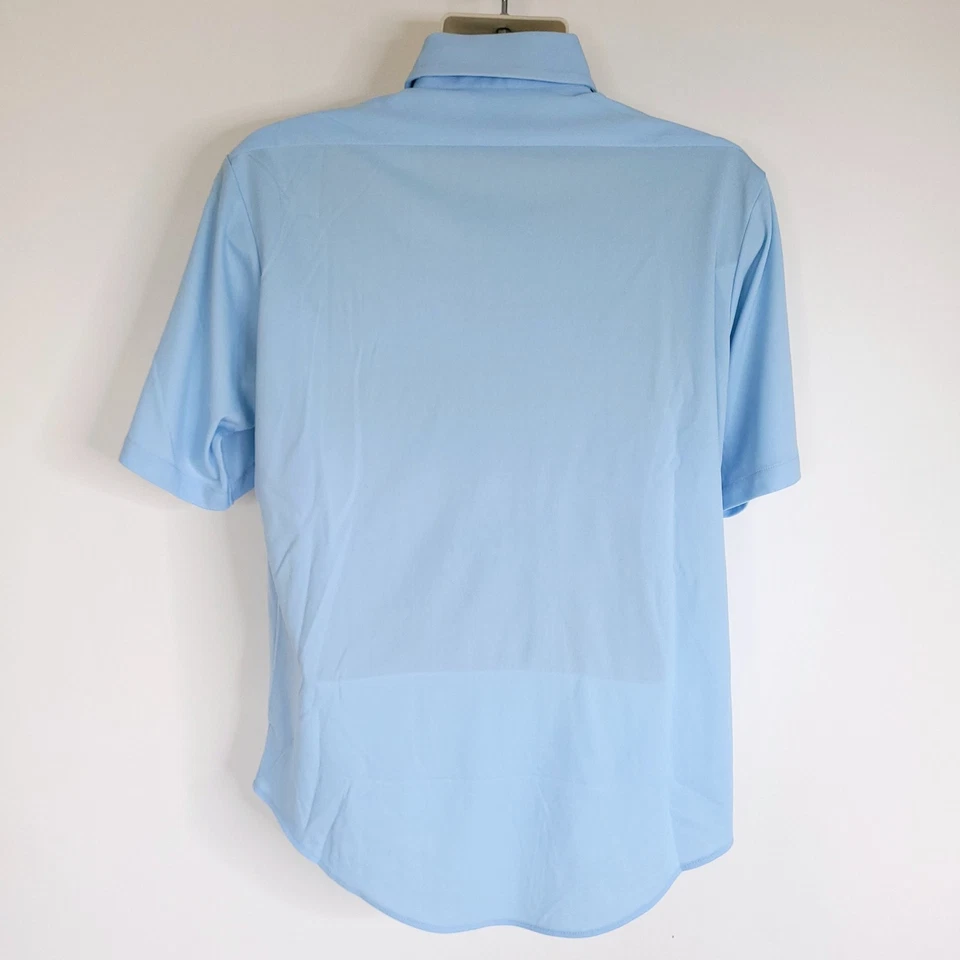 VTG 70s Shirt Dagger Collar Button Up Mens 16.5 Blue Disco Van Heusen Vanknit - Image 2 of 4