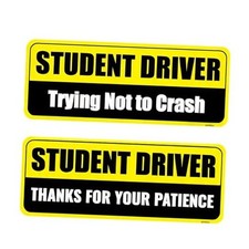 3PCS Student Driver Magnet for Car, Reusable Magnetic Bumper Yellow-black
