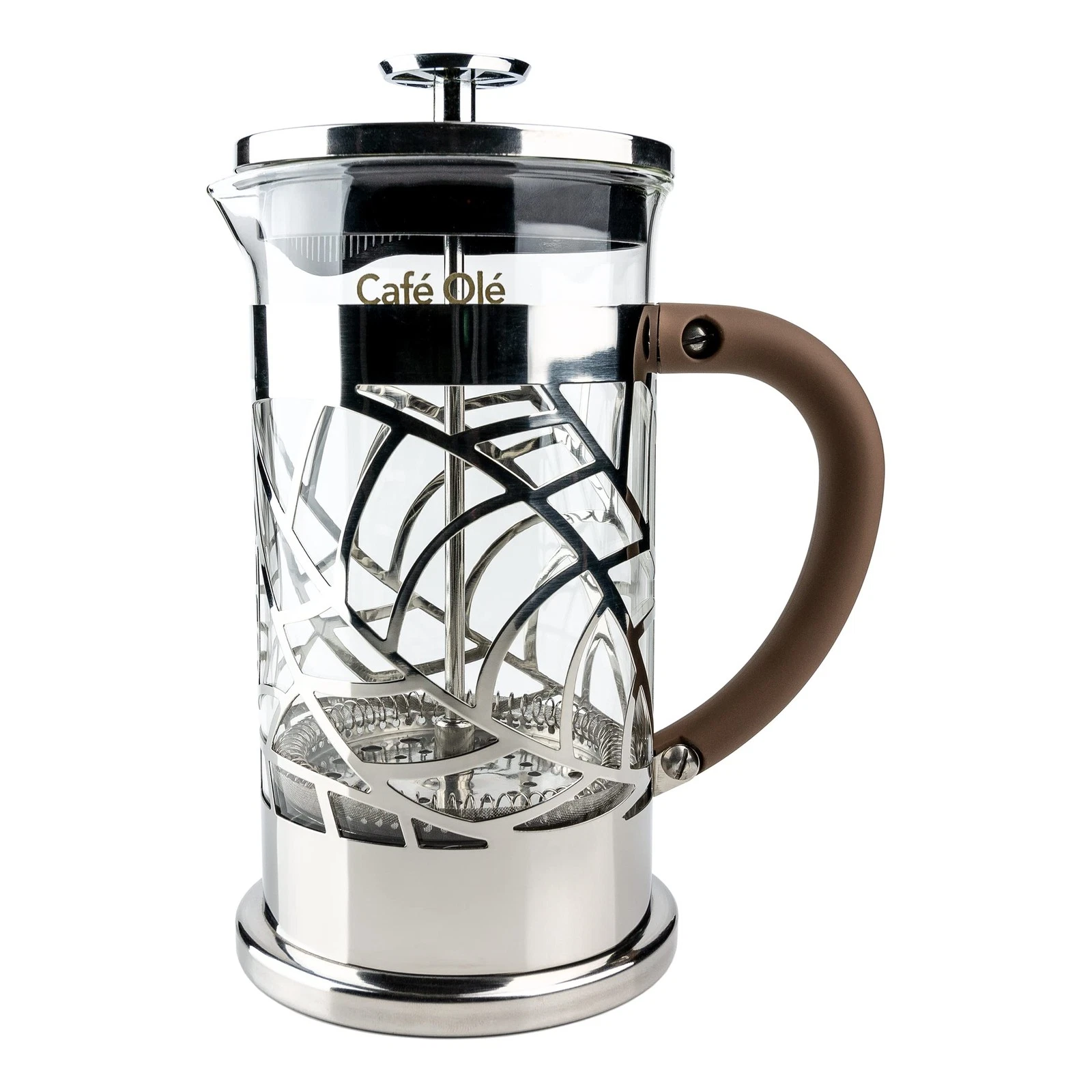 Floral Clear Coffee Maker Coffee Press Stainless Steel 18/10 and Gla...