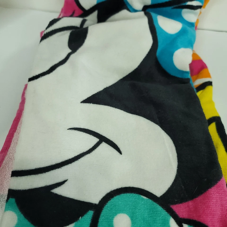 Toalla Baño Playa Piscina Algodón 28"x58" Disney Minnie Verano Rosa Azul NUEVO Foto 3 de 4