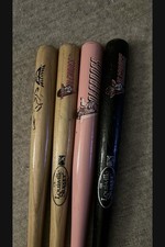 4) Vintage Salem Keizer Volcanoes Logo 18” Blonde Pink Black Souvenir Mini Bats