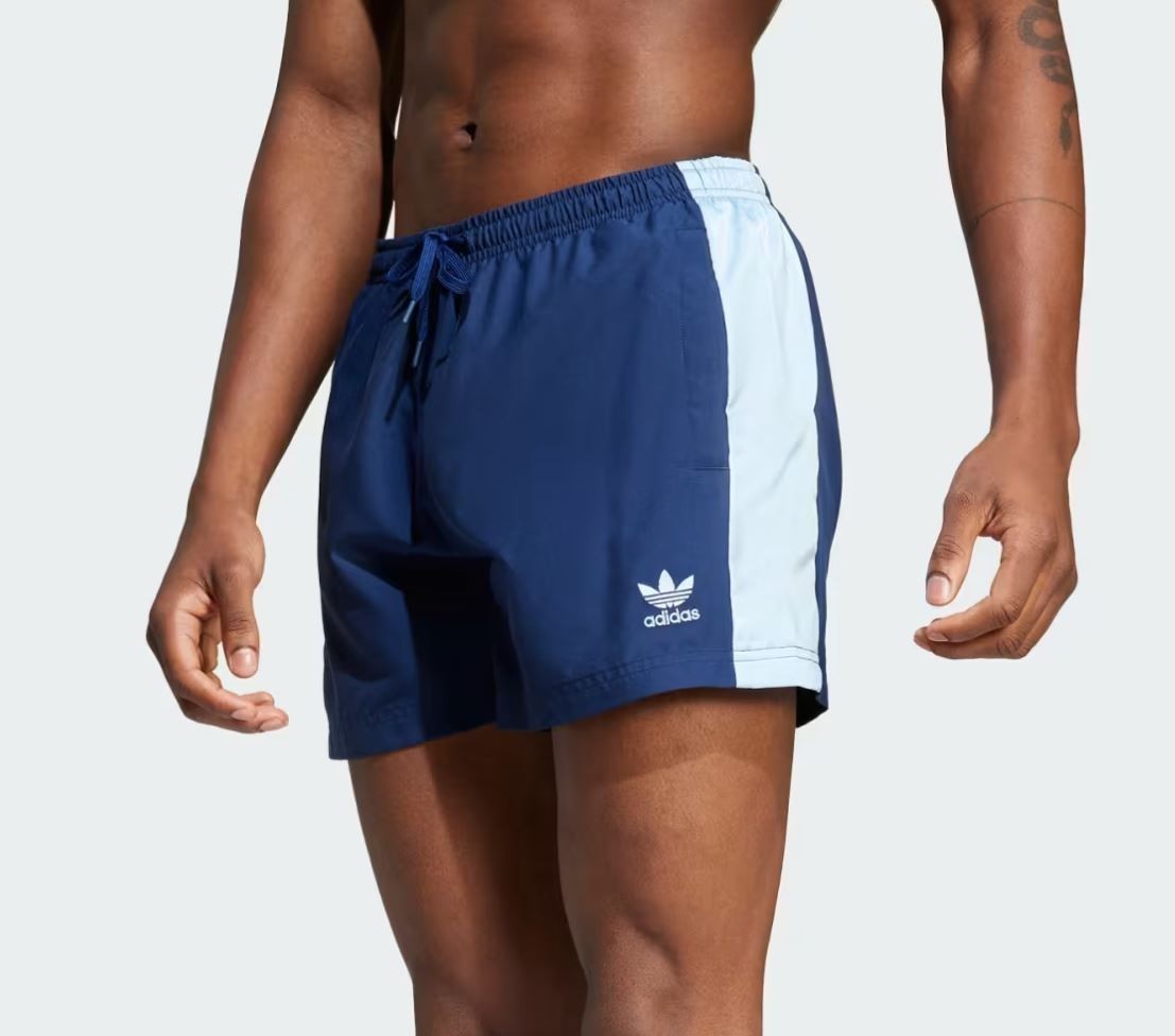 NEW MEN'S ADIDAS ORIGINALS 5 INCH SWIM TREFOIL SHORTS ~SIZE LARGE