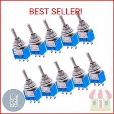 Taiss 10pcs SPDT Mini Toggle Switch 3-Pin 2 Position ON/ON Miniature Toggle Swit