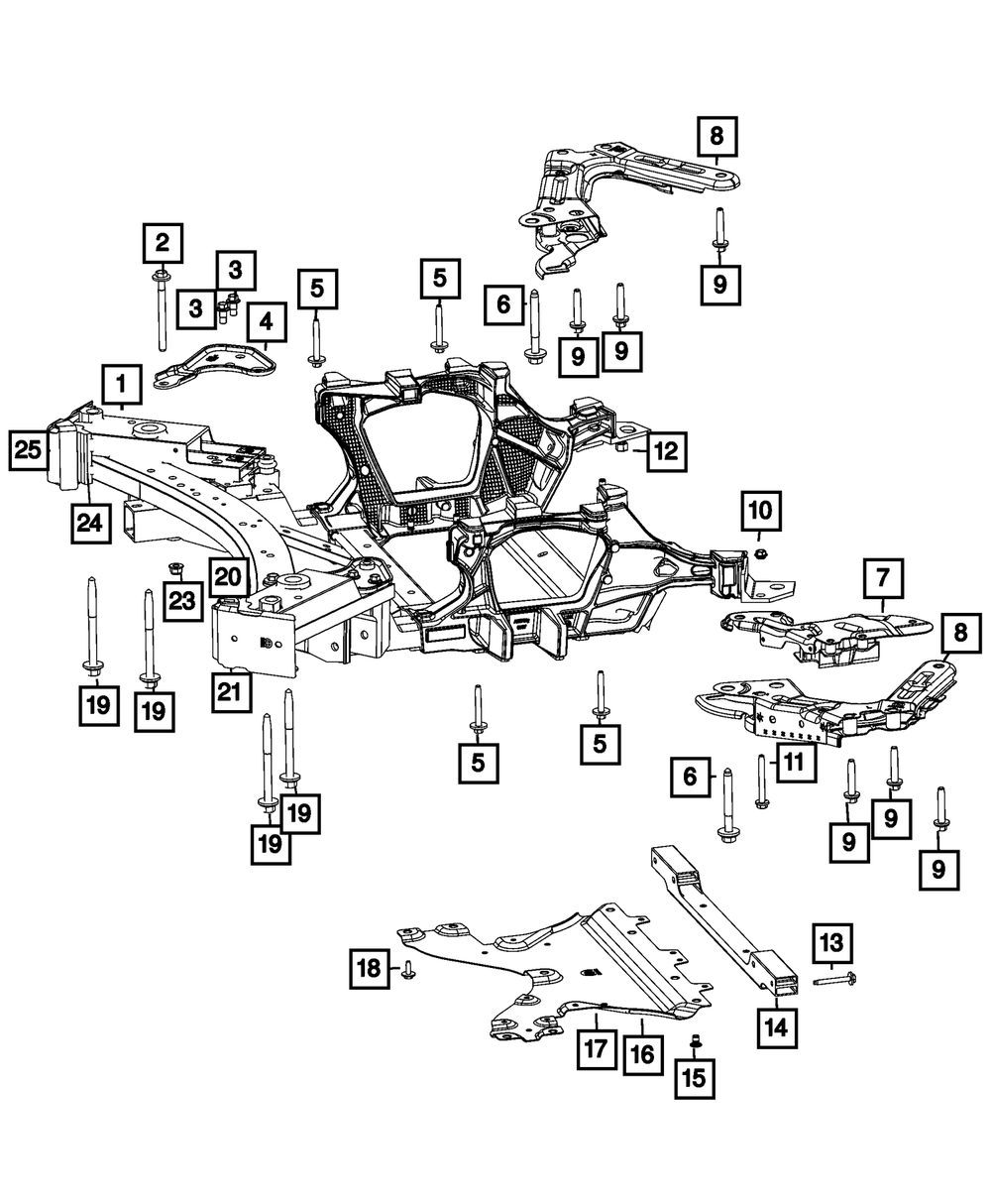 Genuine Mopar Cross-Member Bracket Left 68483421AA